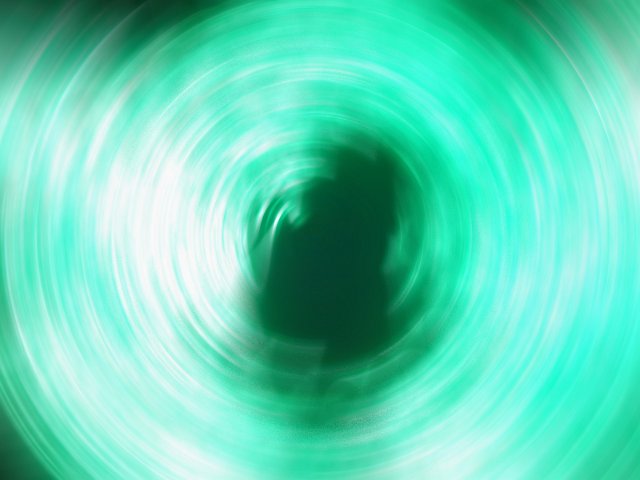 green swirling light effect