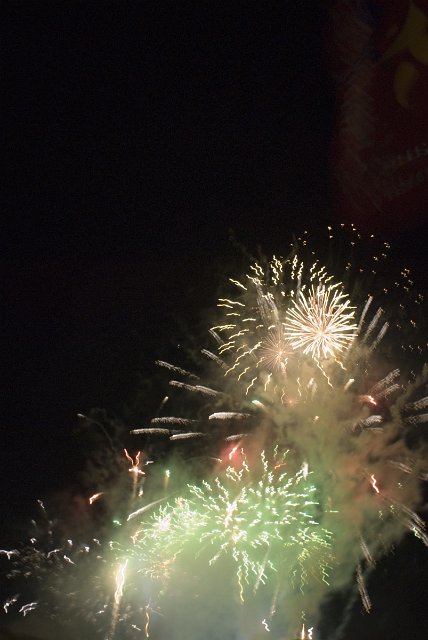 multiple exploding fireworks