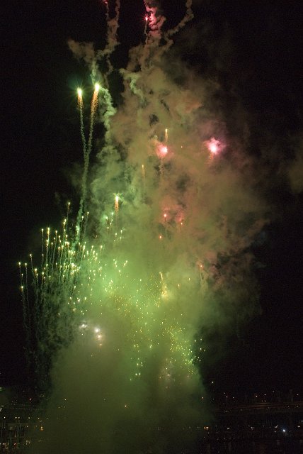 colourful fireworks create a star nebula effect