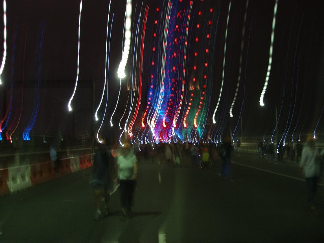 motion trails of light that look like rain