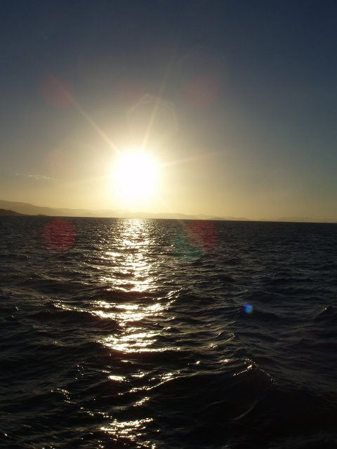 sunset reflecting over the ocean