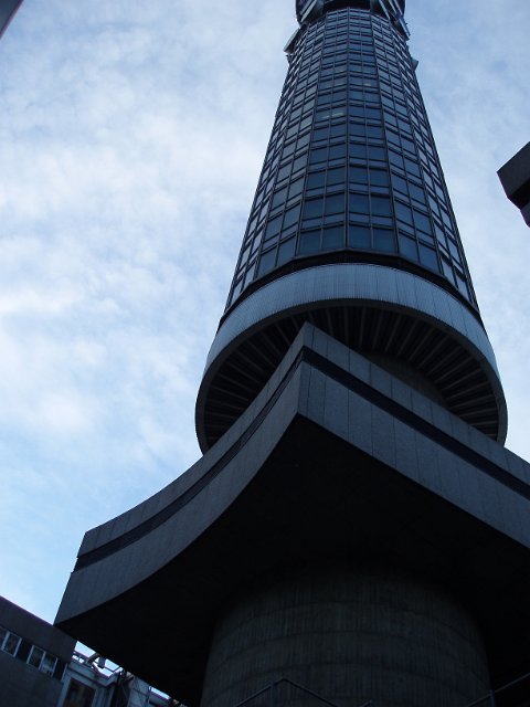 wide angle image of the british telecom tower