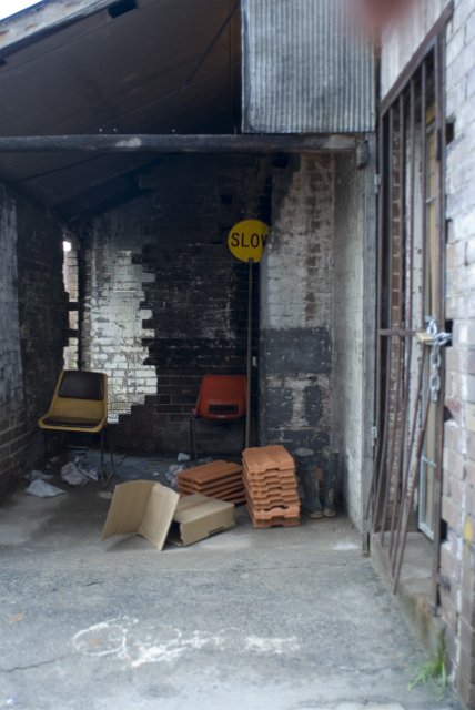 interior of a decaying lean-to