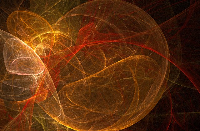 chaotic computer generated pattern in orange