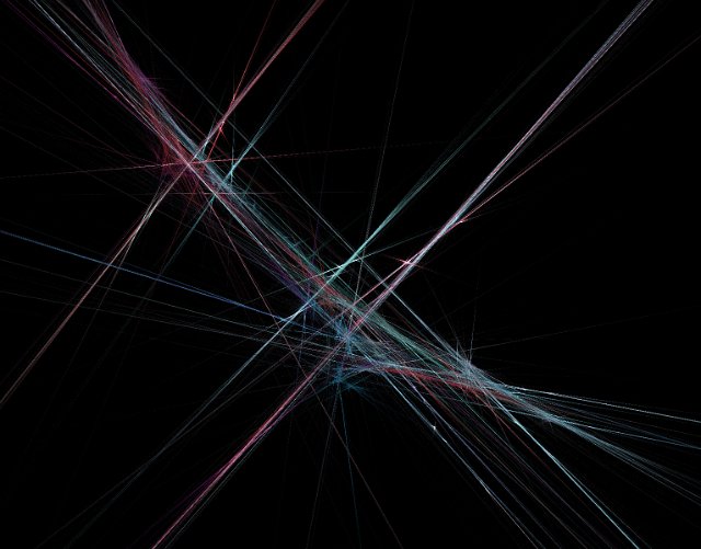 computer generated pattern of intersecting lines on black