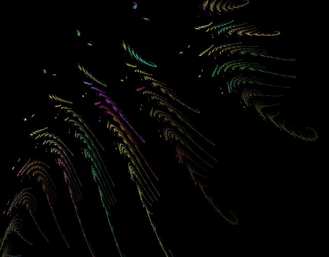 computer generated fern fractal pattern on black