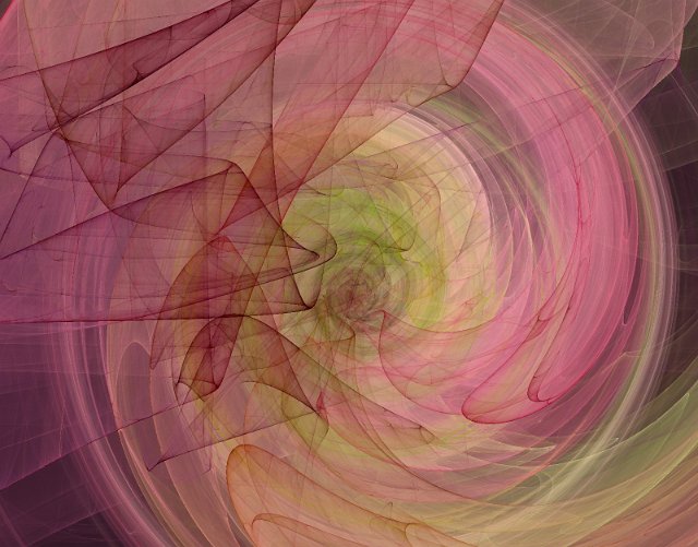 computer generated vortex in pink and green