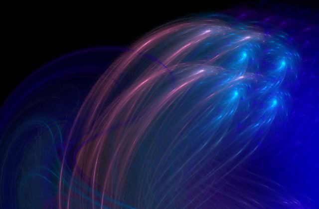 computer generated fractal image resembeling fireworks exploding or a shower of rain