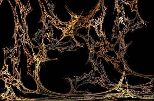 computer generated yellow pointed curving pattern