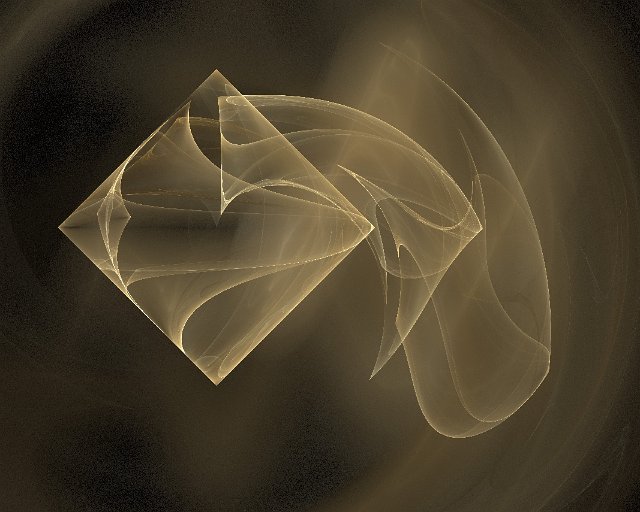 graphic square fractal pattern with trailing curves