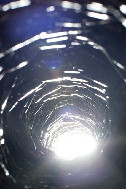 glowing white daylight shining through a light pipe