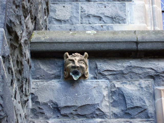 a gargoyle waterspout