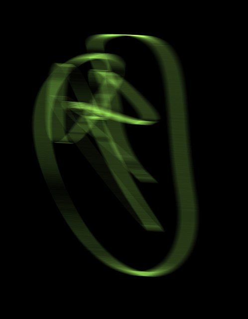 bizare curve abstract blur green on black