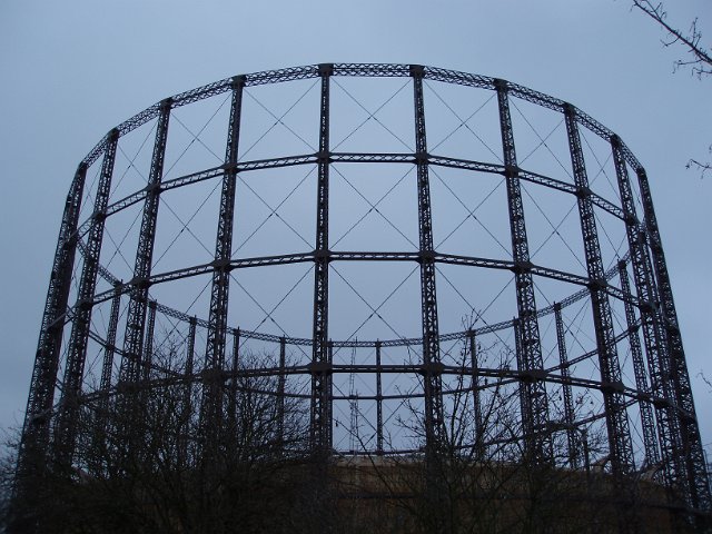 empty gas tank metal framework