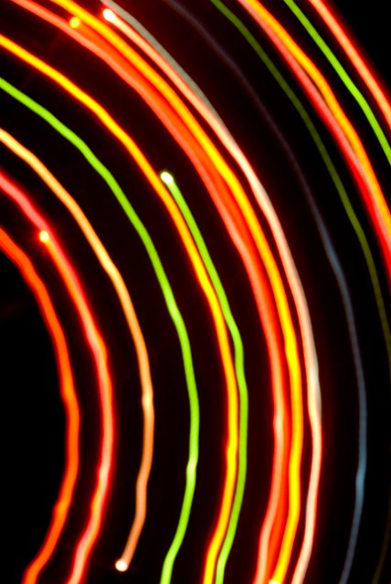 waving lines of coloured lights