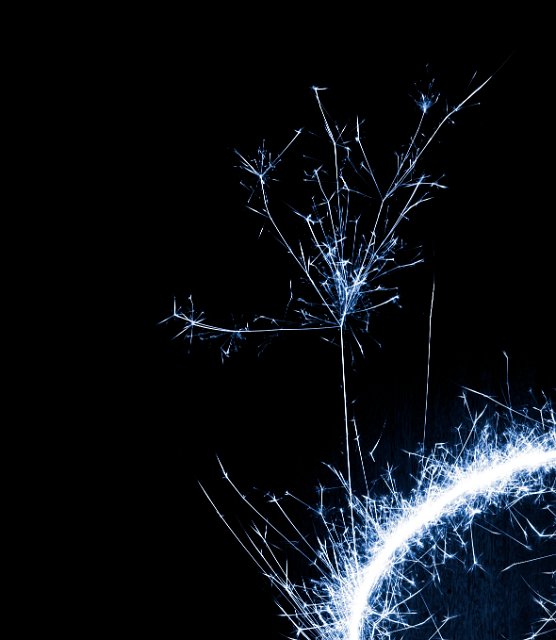 glowing electric blue sparks