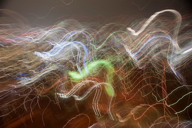 random thicknesses and colors of light with a motion streak effect