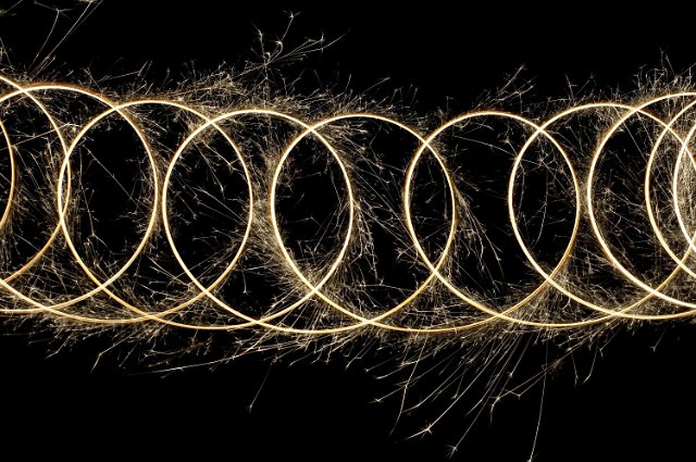 looping trail of a moving sparkler