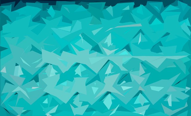 abstract triangular graphic background with randomised sharp cyan and blue plain elements