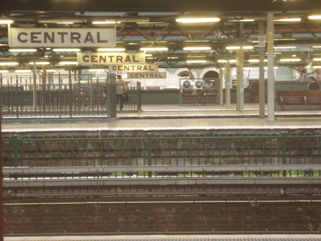looking across platforms at platforms at central station