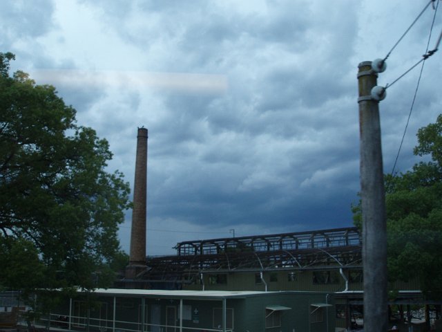 industrial area  with stormy sky