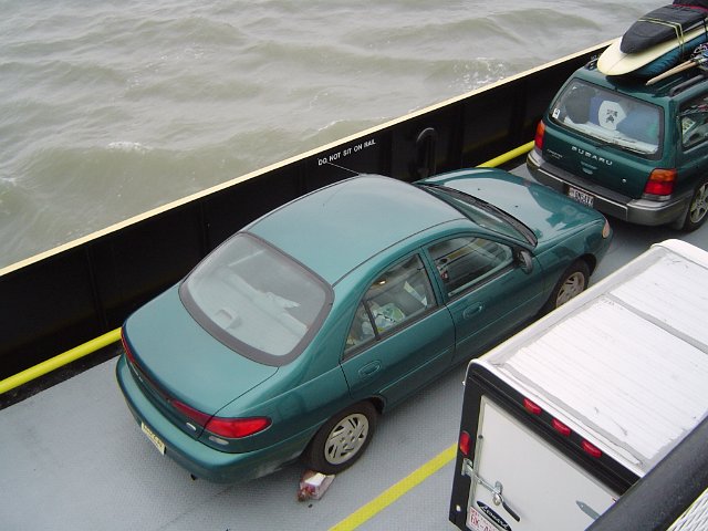 crossing the water on a car ferry