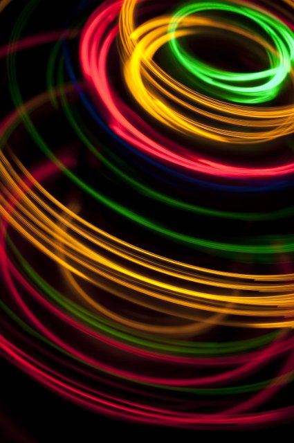 circular looping light painted style motion trails