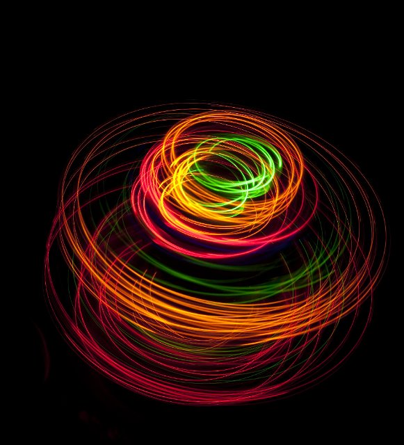 glowing abstract pattern of vividly coloured circles