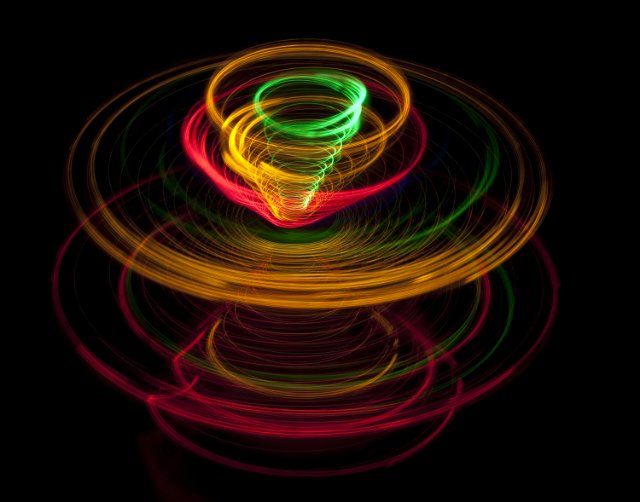 a tornado inspired vortext of light trails