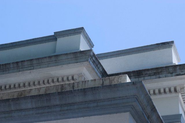 close up on detailed cornice work
