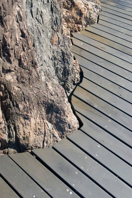 where rocks meet the boardwalk