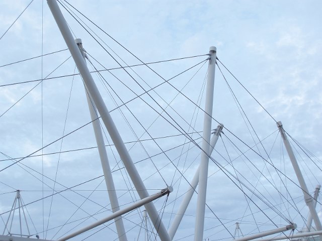architectural details of a modern footbridge structure