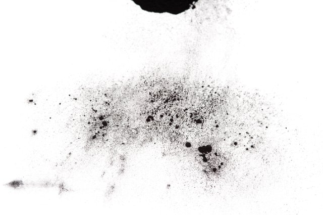 black charcoal or graphite powder