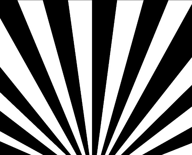 an illustrated background of black bars vanishing towards a central point