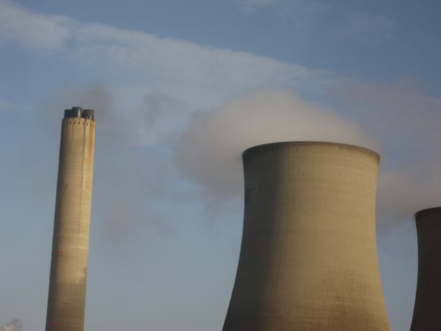 blurred cooling towers