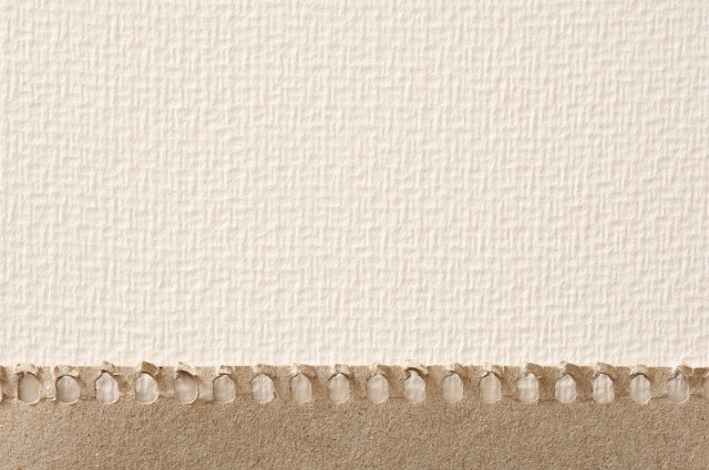 spiral bound card backing border and white linnen paper surface